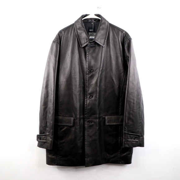 New Hugo Boss Soft Lamb Leather Jacket Black